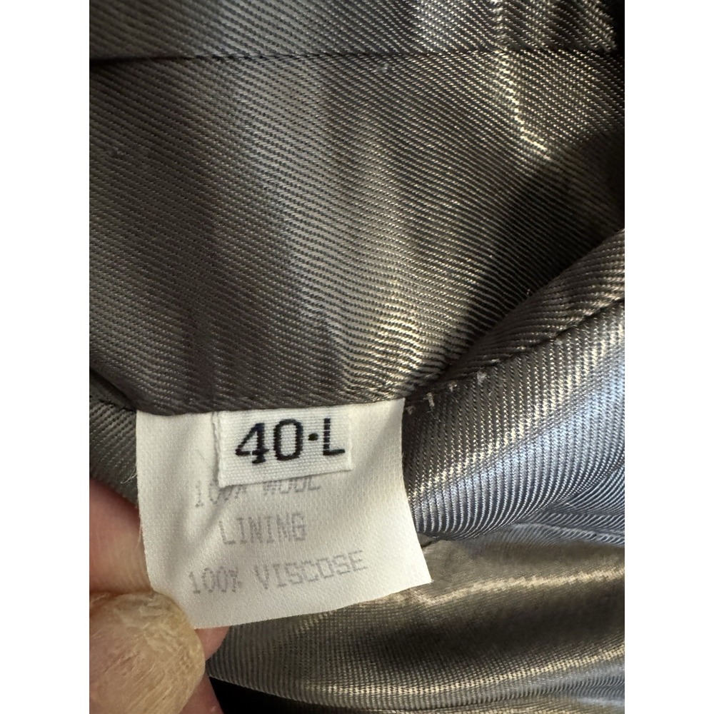 ZYLOS GEORGE MACHADO - MEN'S Gray 100% WOOL DOUBLE-BREASTED - SIZE 40L - Picture 16 of 16